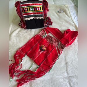 Native Red and Black Crossbody Bag with Geometric Design